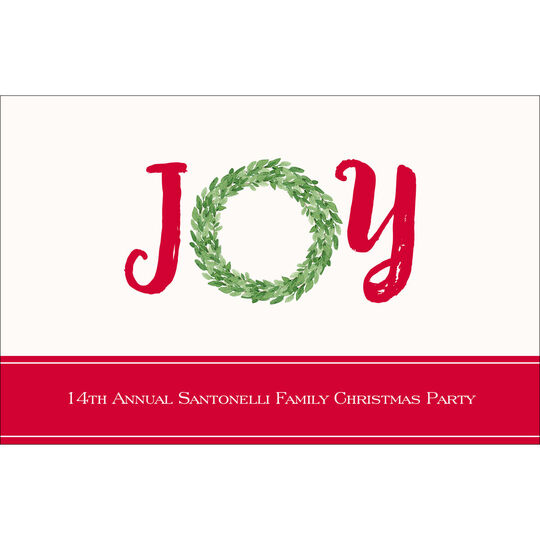 Red Joy Wreath Holiday Placemats